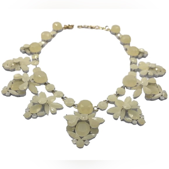 J. CREW Misty Faux Stone Statement Bib Gold Tone Necklace 20" - Picture 4 of 13